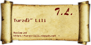 Turzó Lili névjegykártya